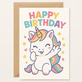 Unicorn Happy Birthday Card - Greeting Card